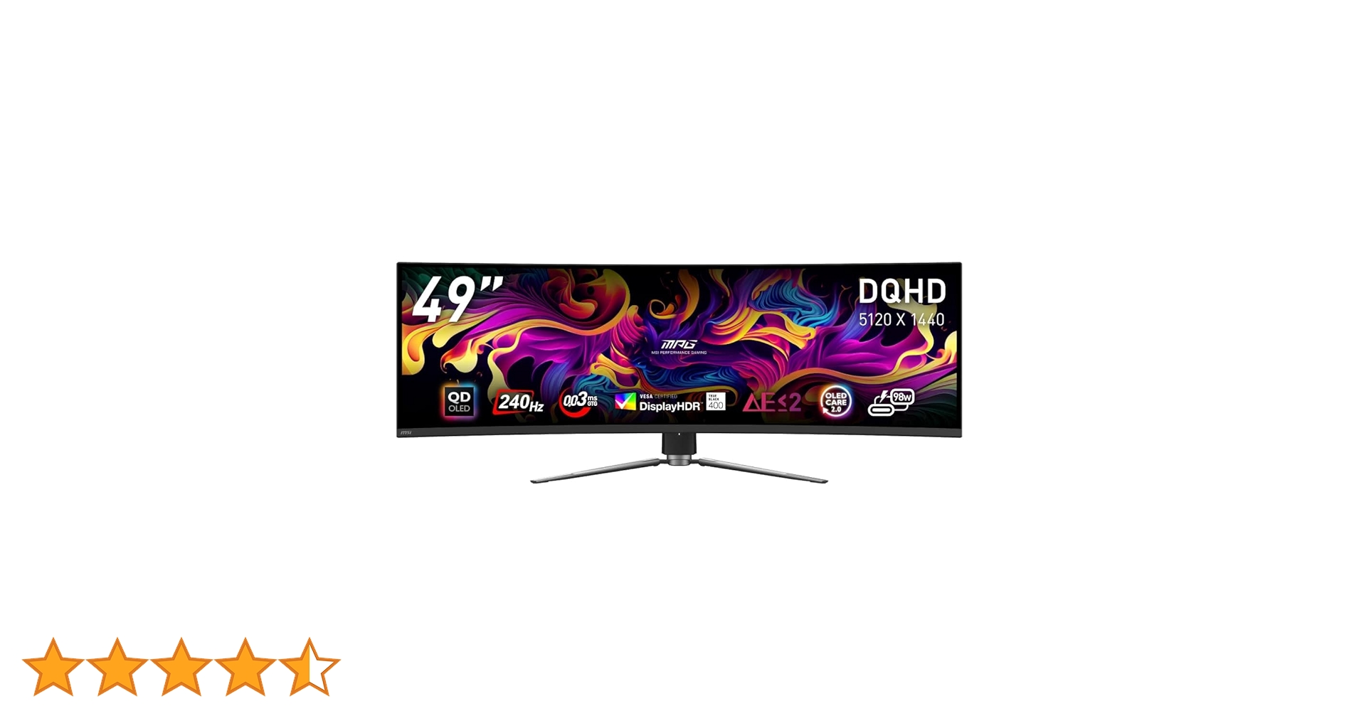 Amazon.co.jp: MSI 湾曲QD-有機EL ゲーミングモニター MPG 491CQPX QD